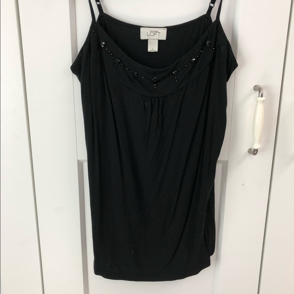 Black camisole with beaded neckline